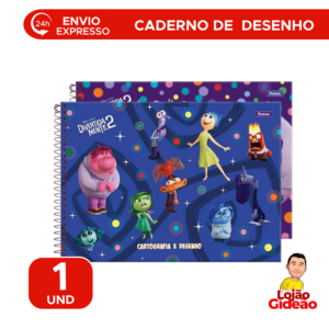 Caderno Cartografia Desenho Divertidamente 2 Capa Dura 80 Folhas Escolar