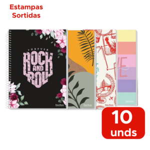 Kit 10 Cadernos Pequeno 1/4 Capa Dura 96 Folhas 1 Materia Para Agendas Anotação