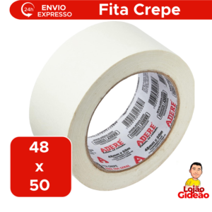 Fita Crepe 48mm x 50m Larga Para Pintura Artesanato e Uso Geral