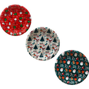 Kit Bandeja Redondo Natal Vermelho E Branco 28,5cm (03pcs)