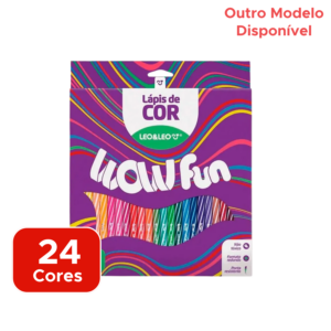 Lápis de Cor Wow Redondo Caixa Com 24 Cores Escolar