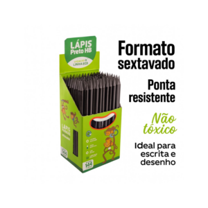 Kit 36 Lapis Grafite HB Preto Resina Eco Sextavado Sem Borracha Para Escola Escritorio