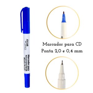 Marcador Reprojetor Azul Ponta Dupla Para Retroprojetor Transparência