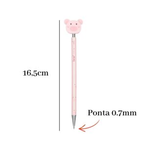 Lapiseira 0.7mm Zoo Bichinhos Fofa Escolar Para Meninas Escrita Fina
