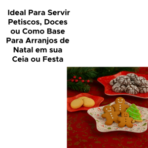 Bandeja Prato Formato De Estrela Natalina Decoração De Natal Com Estampa Festiva