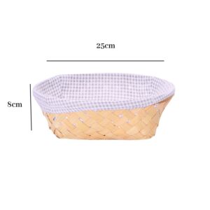 Cesto Organizador de Bambu Forrado Para Mesa Cozinha e Decoração