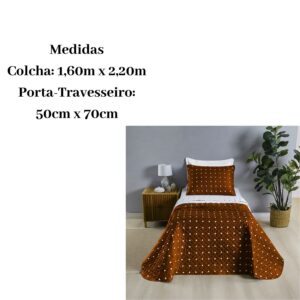 Kit Colcha Solteiro 2 Peças Dupla Face + Porta Travesseiro 100% Poliéster