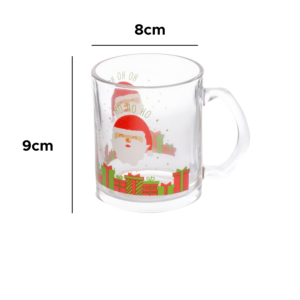 Caneca de Vidro Natalina 320ml Xícara de Natal Para Presente Natalino