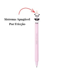 Caneta Gel Panda Apagável BRW 0.7mm Ponta Fina Divertida Escolar