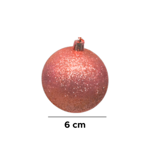Kit Com 6 Bolas De Natal Enfeite 6cm Fosca Brilhante Glitter