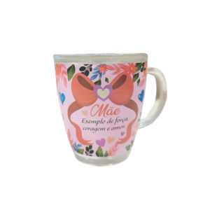 Caneca De Vidro Personaliza Mãe Te Amo Para Café Cappuccino Chá Leite Chocolate Quente 380ml