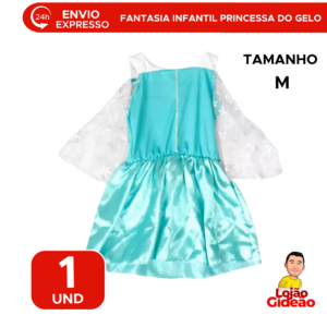 Fantasia Infantil Frozen Princesa Para Menina Com Coroa Festa Carnaval