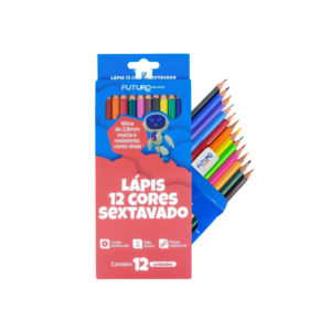 Lapis de cor Sextavado 12 Cores Futuro Para Escola Arte revenda
