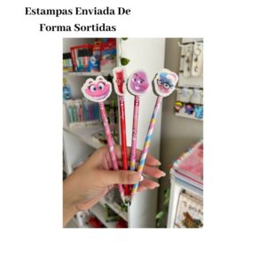 Kit 10 Lápis HB Fini com Borracha Estampas Sortidas Escolar