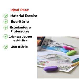 Kit Com 12 Borrachas Oval Colorida Para Escola Escritorio Revenda