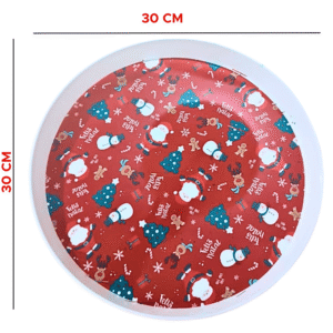 Bandeja de Natal Redonda Funda Natalina Para Ceia Decoração Mesa de Natal