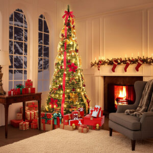 Árvore De Natal Dobrável Retrátil Monta Fácil Completa