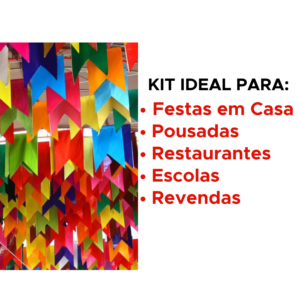 Kit 150 Metros Bandeirinhas Festa Junina De Plastico São João Caipira Resistente Colorida
