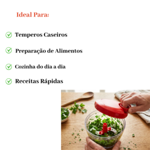 Mini Processador Manual 500ml Triturador Alho Legumes