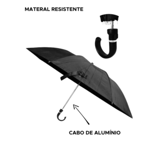 Guarda-Chuva Automático 53cm 8 Varetas Dobrável Cabo Curvo Resistente