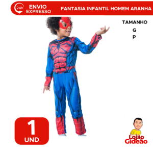 Fantasia Infantil do Homem Aranha Marvel  Festa Carnaval