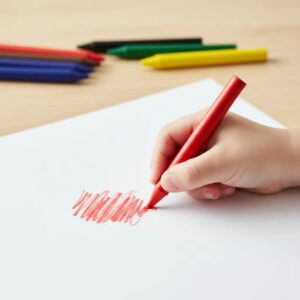 Giz de Cera 6 Cores Fino Infantil Escolar Para Desenho e Colorir