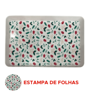 Bandeja de Natal Retangular Funda Natalina Para Ceia Decoração Mesa de Natal