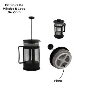 Cafeteira Manual Prensa Francesa 650ml FWB Chás E Leite Espumado