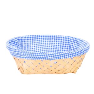 Cesto Organizador de Bambu Forrado Para Mesa Cozinha e Decoração