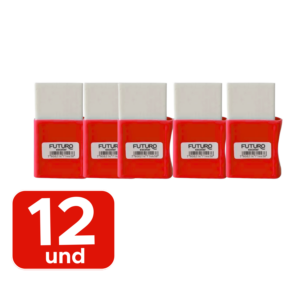 Kit Com 12 Borracha Com Capa Para Escola Escritorio Branca