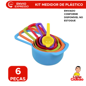 Kit 6 Medidores Plásticos 8cm Polipropileno Cozinha Receitas Sortidos