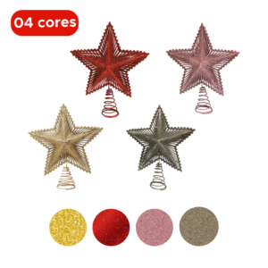 Estrela Ponta De Arvore De Natal Com Brilho Ponteira de Arvore Decoração De Natal