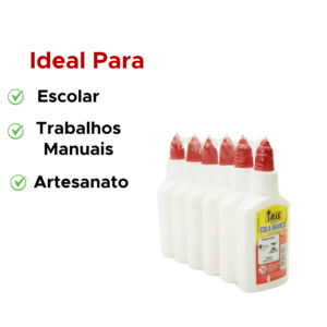Kit Com 12 Colas Branca 40g Para Escola Artesanato Trabalhos