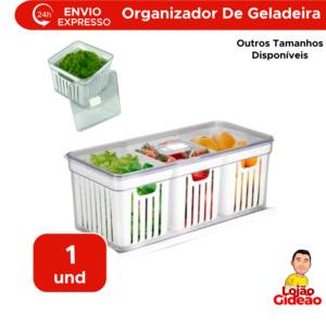 Organizador Elegante Quadrado Retangular Com Tampa Tela Cesto Multiuso Geladeira Dispensa Cozinha Guarda Conserva