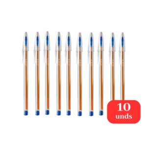 Kit 10 Canetas Esferográfica Bic Azul Preta Vermelha Ponta Fina