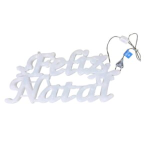 Letreiro Feliz Natal 30 LEDs Com Tomada Decoração Iluminada