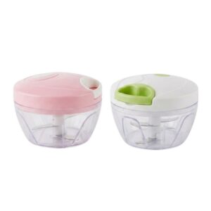 Kit 2 Mini Processadores Manual 500ml 3 Lâminas Cozinha Sortido