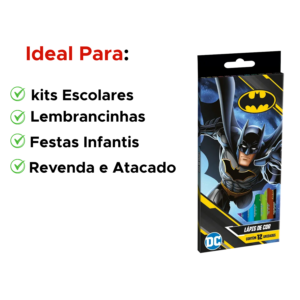 Lápis De Cor 12 Cores Do Batman Heroes Para Lembrancinhas De Aniversário Revenda Em Atacado