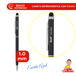 Kit 10 Canetas Azul Stylus Touch Ponta 1.0mm Para Celular Tablet