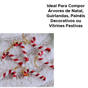 Kit Com 10 Pacotes De Enfeite Natalino Bengala Decoração Para Árvore De Natal Guirlanda Tamanho G