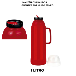 Garrafa Térmica 1L Flip 24h Quente Café Chá Para Casa Escritório