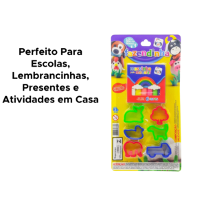 Kit Massinha De Modela Fazendinha Com 6 Cores 6 Moldes Para Criança Escola