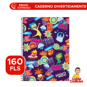 Caderno Escolar 10 Matérias Divertidamente Com 160 Folhas Universitário Com Adesivos