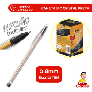 Caneta Bic Cristal Precisao Preta 0,8mm