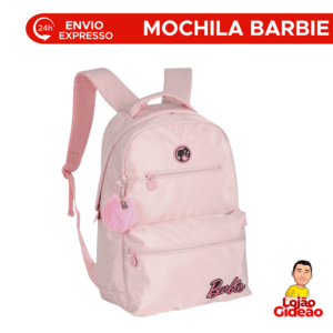 Mochila Bolsa Escolar Pompom Rosa Grande Reforçada Com Alças Juvenil Para Escola Faculdade