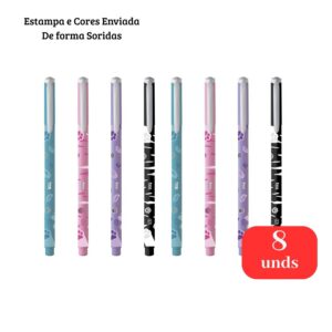 Kit Com 8 Cores Para Escola Escritório Estudo Desenho 0.7mm