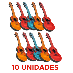 Kit 10 Violão De Brinquedo Colorido De Plástico Viola Musical Brinquedos Para Prenda