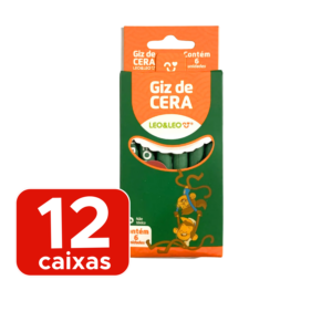 Kit 12 Caixas De Giz De Cera Fino Estojos com 6 Cores Para Lembrancinhas Festas Prendas
