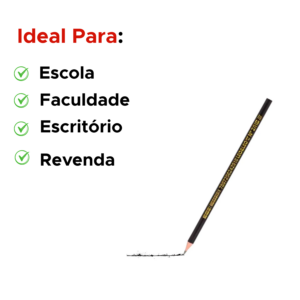 Kit Com 144 Lapis Grafite HB Preto Resina Redondo Sem Borracha Para Escola Escritorio