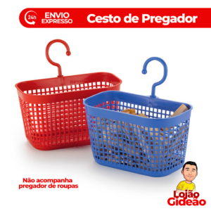 Cesto De Prendedores Pregador De Roupas Para Varal Com Alça
